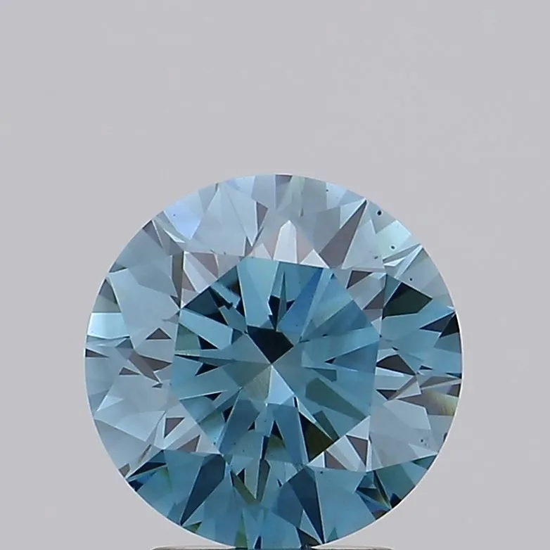 2.5 Carat Fancy Vivid Greenish Blue VS1 ROUND Lab Diamond