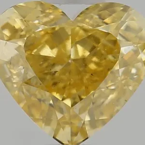 1.02 Carat Heart Fancy Intense Yellow SI2 Natural Diamond