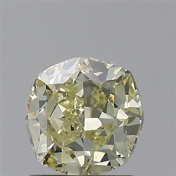 1 Carat Cushion Brilliant Fancy Light Yellow SI2 Natural Diamond