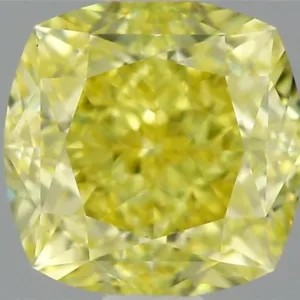 1.01 Carat Cushion Brilliant Fancy Intense Yellow VS2 Natural Diamond