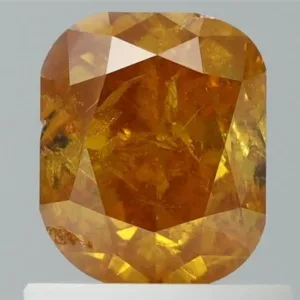 1.03 Carat Cushion Modified Fancy Vivid Yellow Orange I2 Natural Diamond