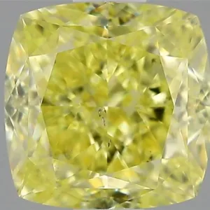1.03 Carat Cushion Modified Fancy Intense Yellow SI1 Natural Diamond