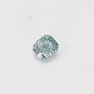 0.13 Carat Cushion Brilliant Fancy Blue Green Natural Diamond