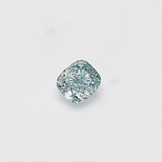 0.13 Carat Cushion Brilliant Fancy Blue Green Natural Diamond 1 0.13 Carat Cushion Brilliant Fancy Blue Green Natural Diamond