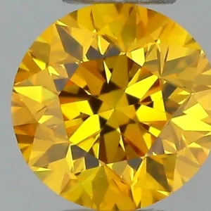 0.2 Carat Round Fancy Vivid Yellow VVS1 Natural Diamond