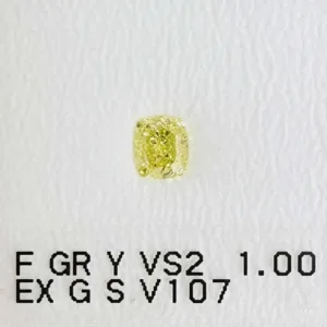 1 Carat Cushion Modified Fancy Yellow VS2 Natural Diamond