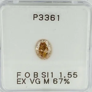 1.55 Carat Oval Fancy Orange Brown SI1 Natural Diamond
