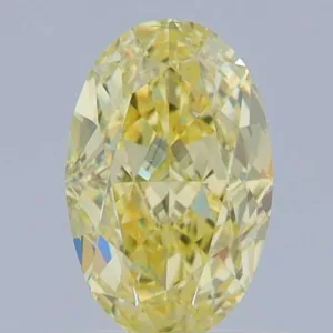 1 Carat Oval Fancy Yellow VVS2 Natural Diamond