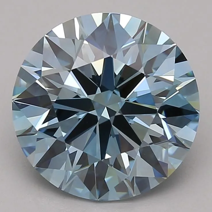 4.01 Carat Round Fancy Vivid Blue VVS2 Lab Diamond