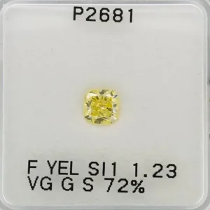 1.23 Carat Square Fancy Yellow SI1 Natural Diamond
