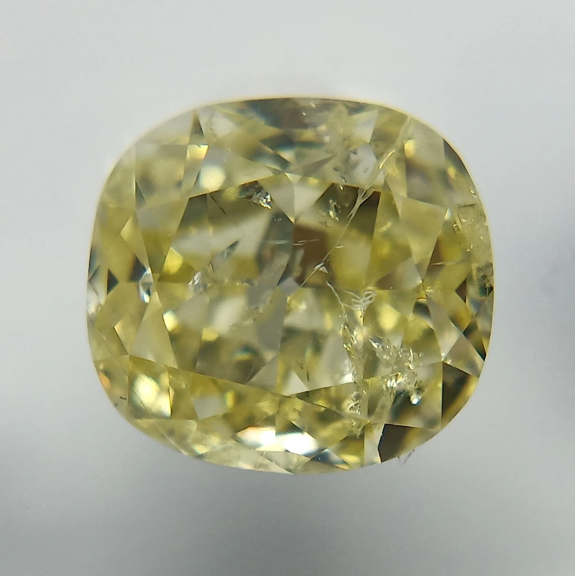 1.02 Carat Cushion Modified Fancy Yellow Natural Diamond