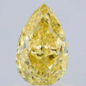 1.01 Carat Pear Fancy Intense Yellow SI1 Natural Diamond