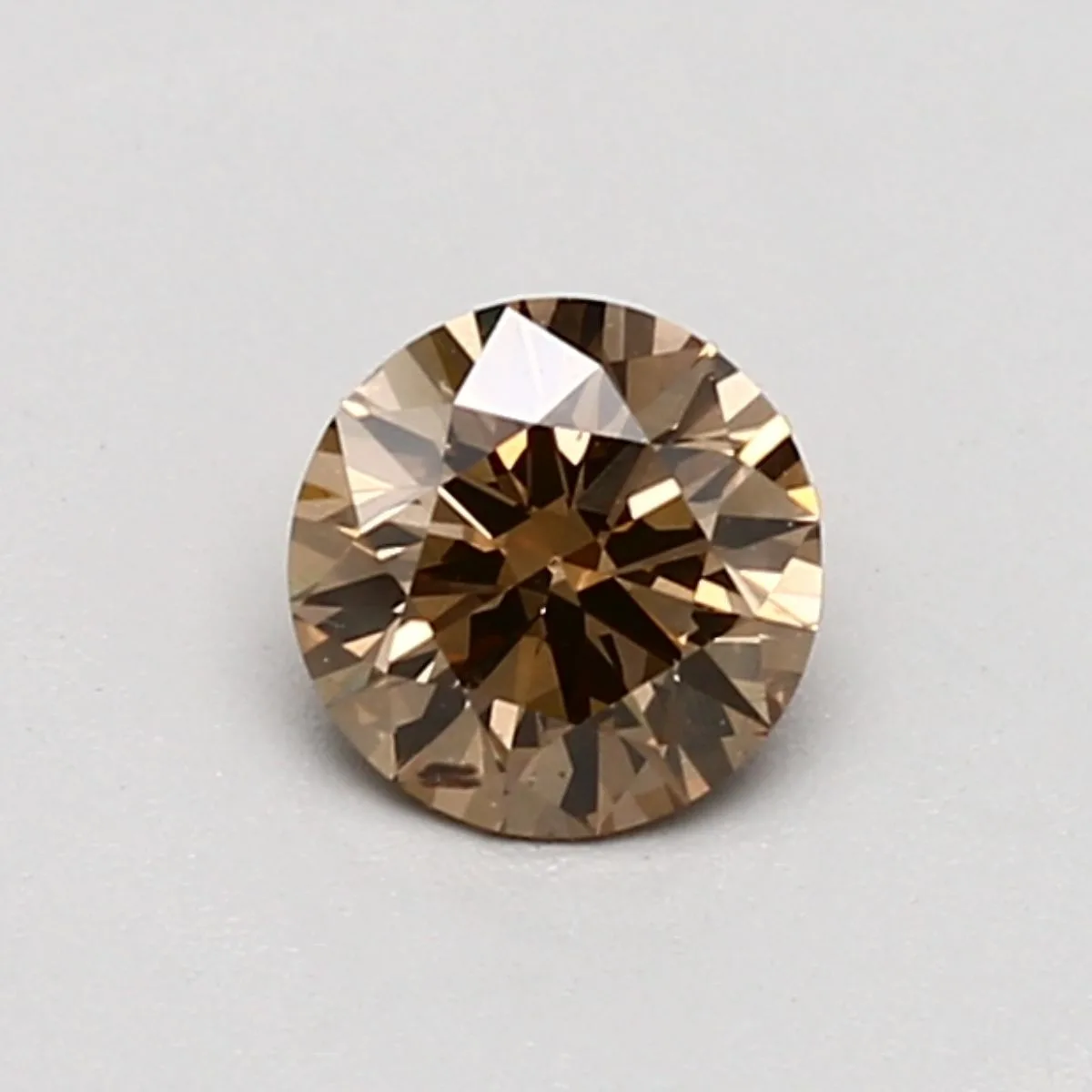 0.52 Carat Round Fancy Orange Brown SI1 Natural Diamond
