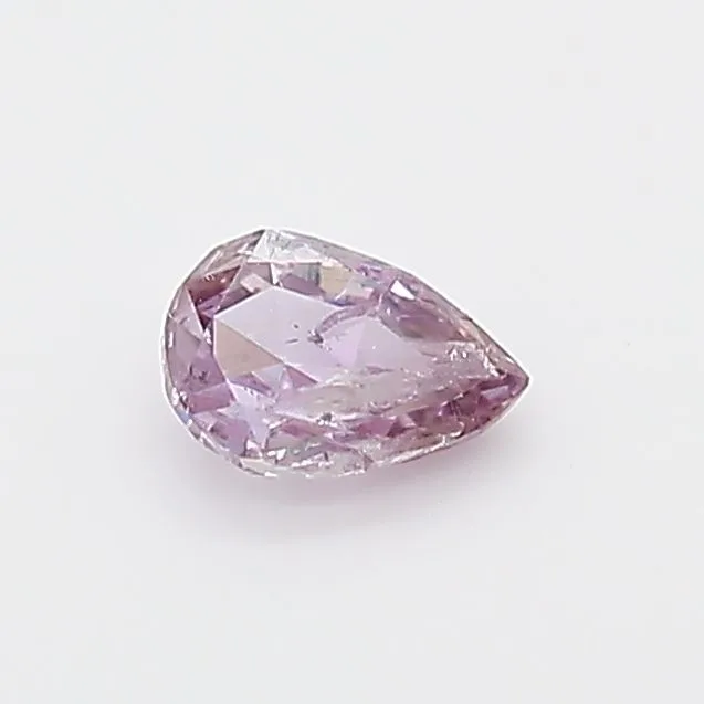 0.21 Carat Pear Fancy Pink Purple I3 Natural Diamond