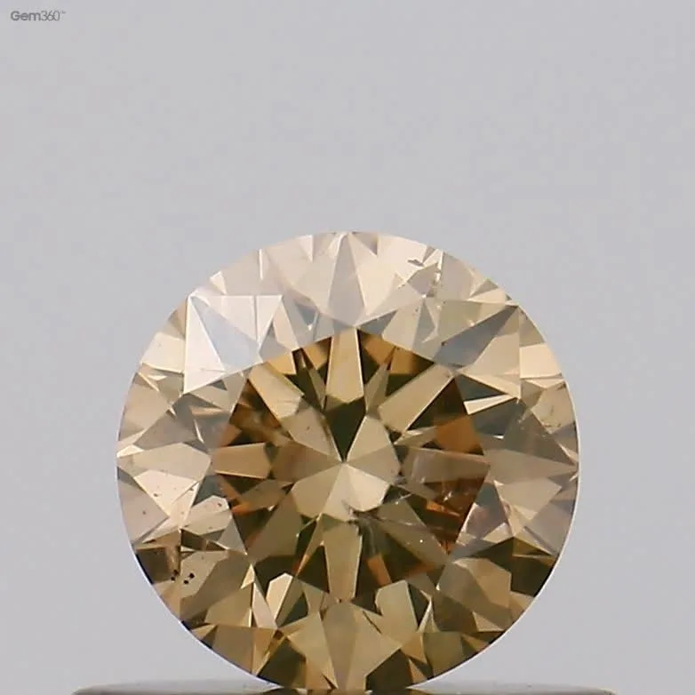 0.41 Carat Round Fancy Brown Yellow I1 Natural Diamond