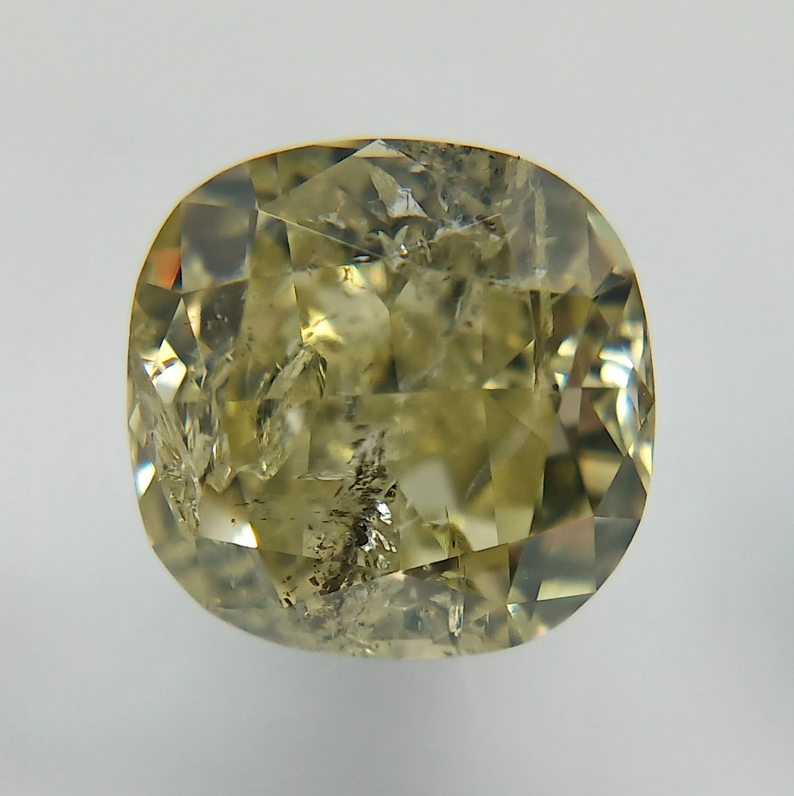 1.12 Carat Cushion Modified Fancy Light Yellow Natural Diamond