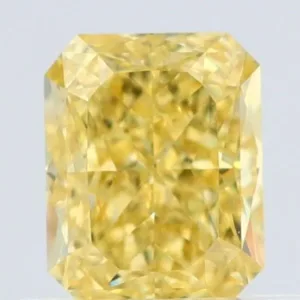 0.55 Carat Radiant Fancy Intense Yellow VVS2 Natural Diamond