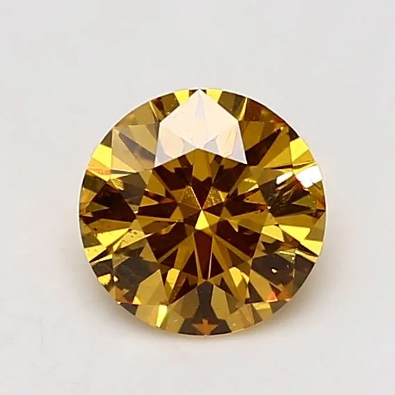 1.13 Carat Round Fancy Vivid Yellow SI2 Natural Diamond