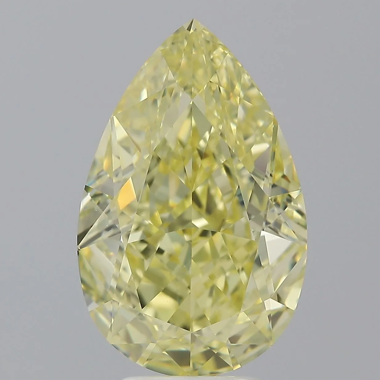 5.5 Carat Pear Fancy Intense Yellow VS2 Natural Diamond