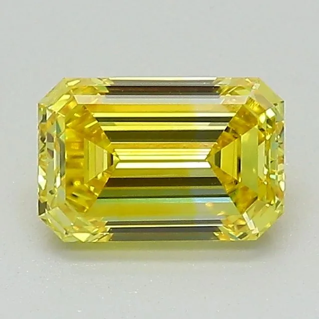 0.93 Carat Fancy Vivid Yellow VS1 EMERALD Lab Diamond
