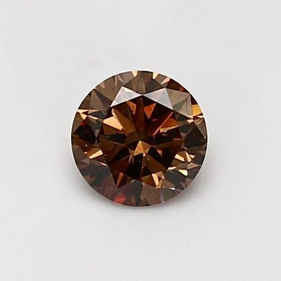 0.58 Carat Round Fancy Dark Brown VS2 Natural Diamond