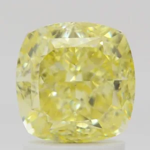 2.21 Carat Cushion Brilliant Fancy Intense Yellow VS1 Natural Diamond