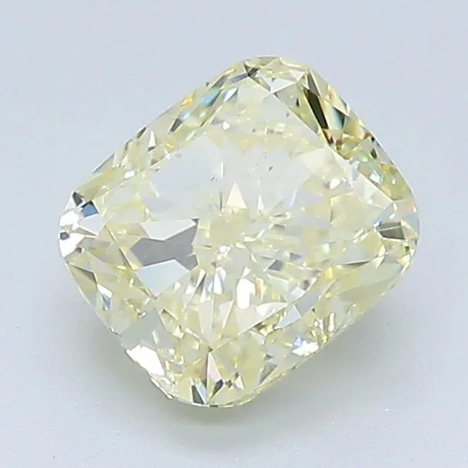 1.51 Carat Cushion Brilliant Fancy Light Yellow SI1 Natural Diamond