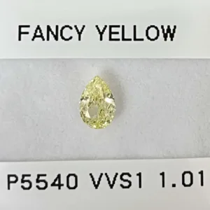 1.01 Carat Pear Fancy Yellow VVS1 Natural Diamond