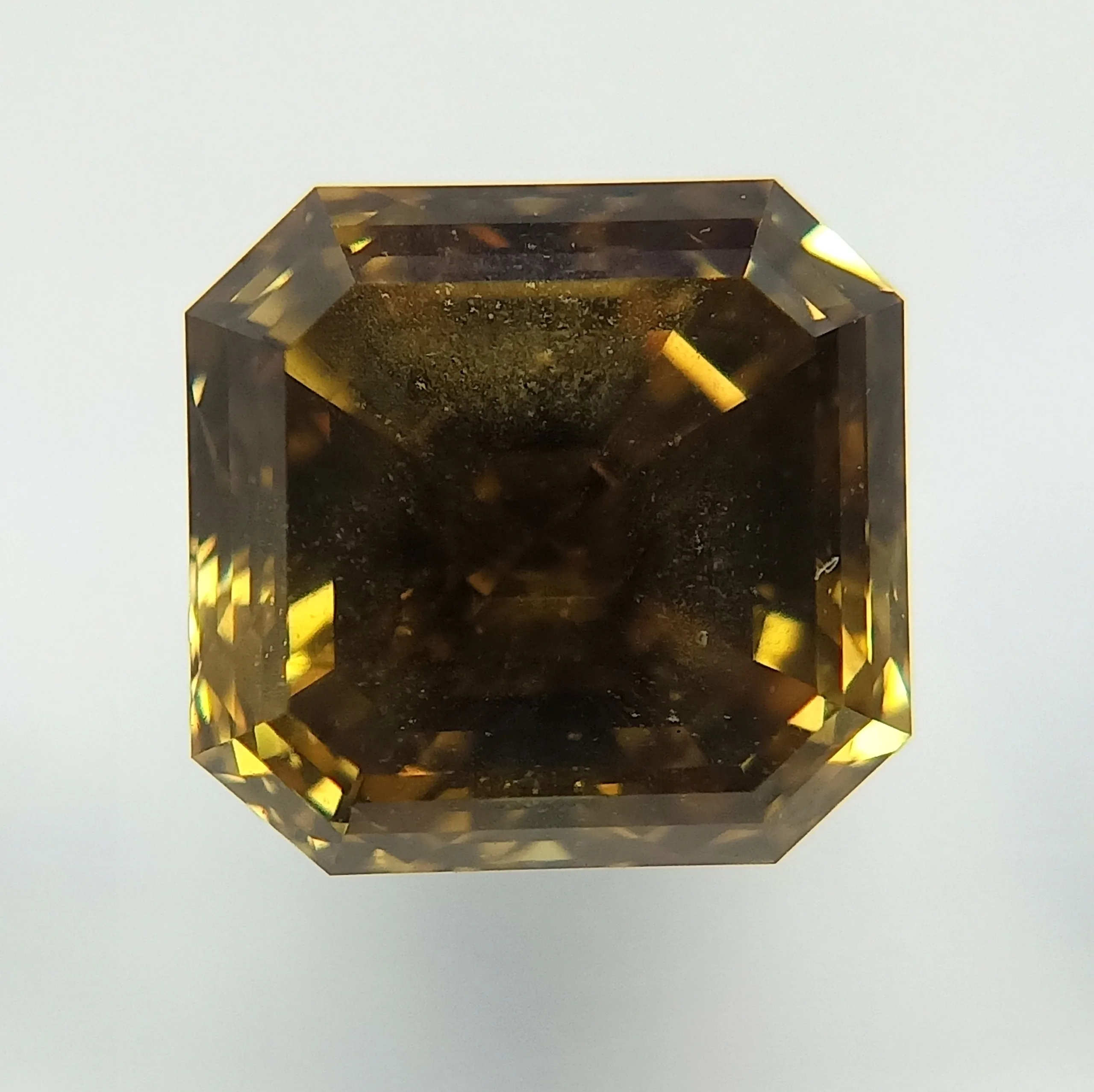 1.53 Carat Square Emerald Fancy Deep Brown Yellow Natural Diamond