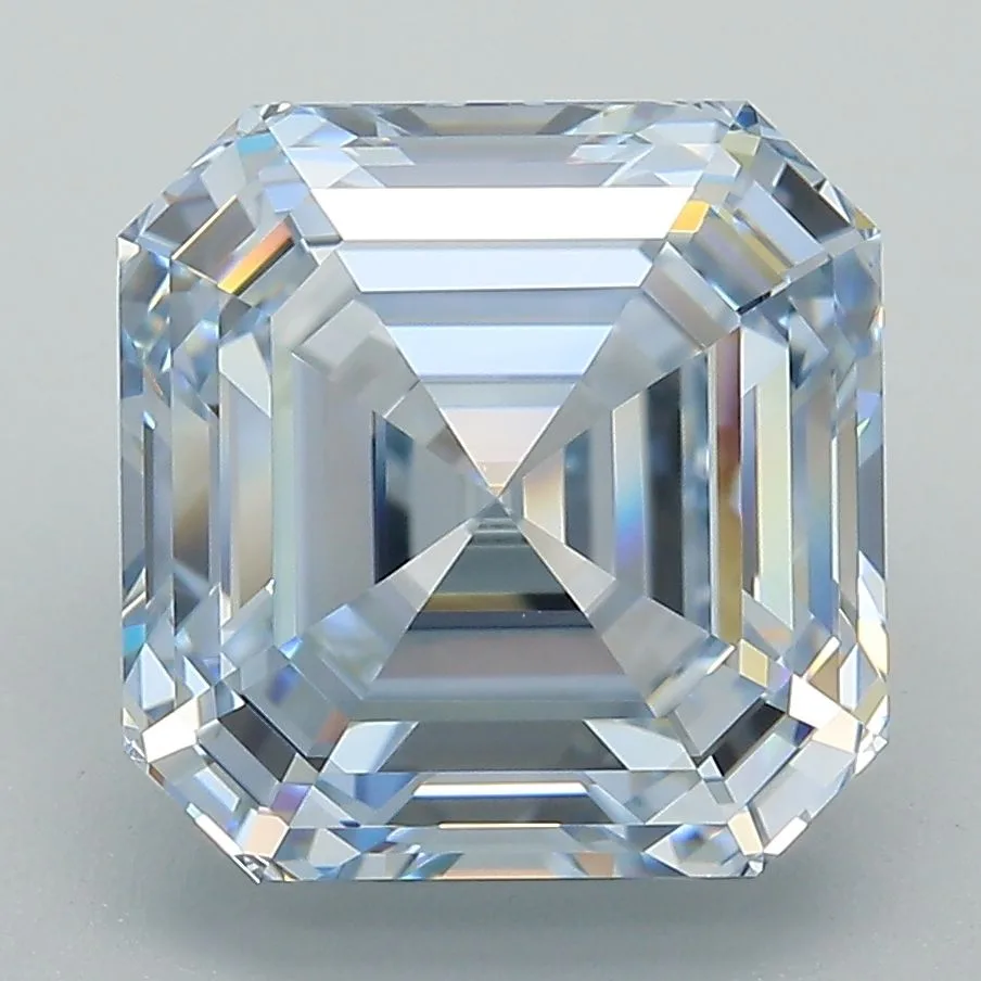 5.16 Carat Square Emerald Fancy Blue VVS2 Lab Diamond