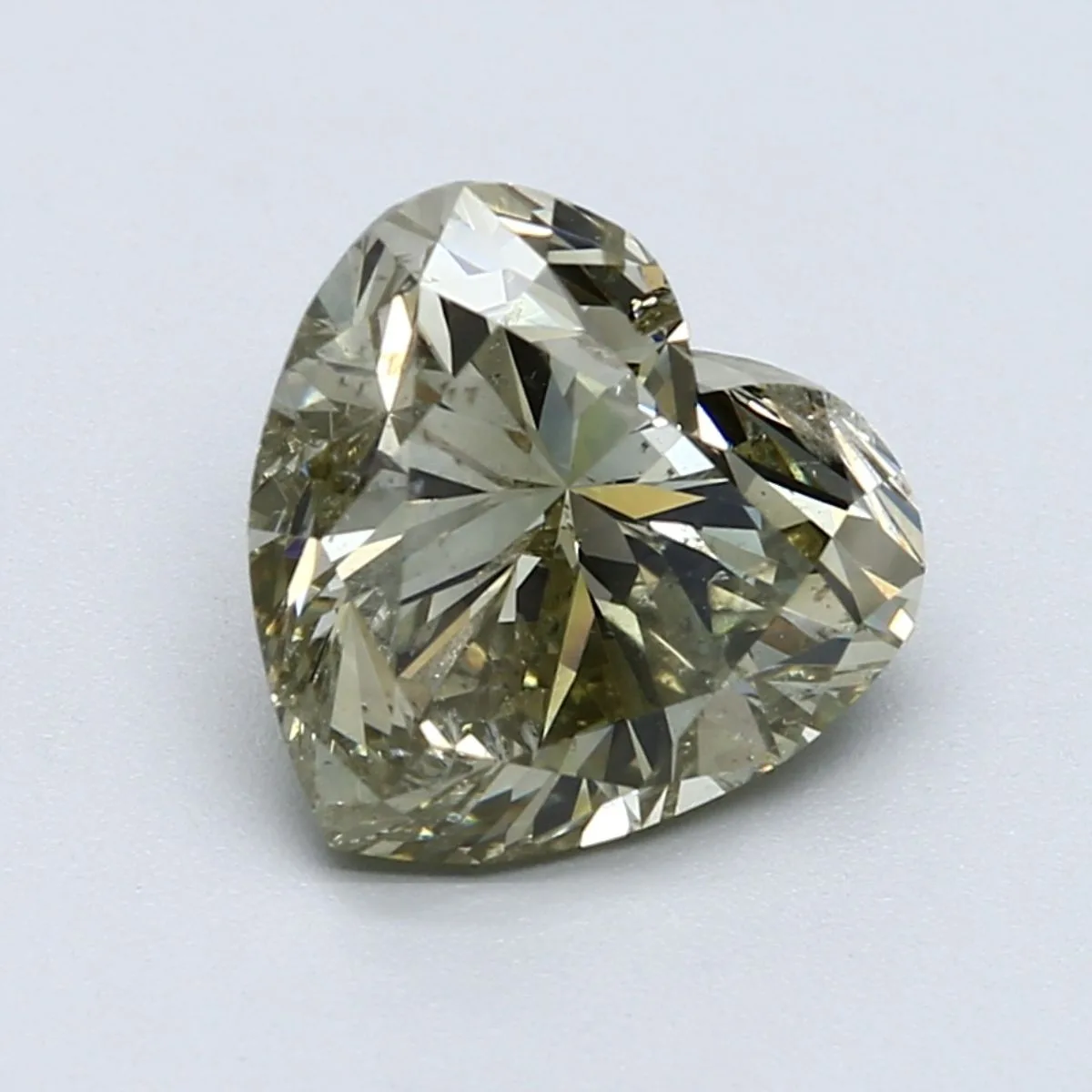 4.06 Carat Heart Fancy Green I1 Natural Diamond