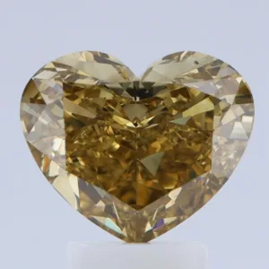 3.01 Carat Heart Fancy Dark Brown Yellow VS2 Natural Diamond