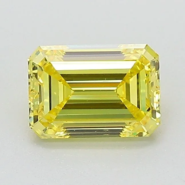 1.03 Carat Fancy Vivid Yellow VS1 EMERALD Lab Diamond