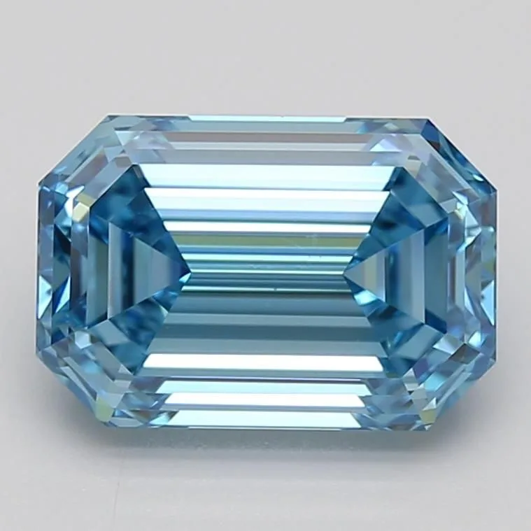 3.09 Carat Fancy Vivid Blue VS1 EMERALD Lab Diamond