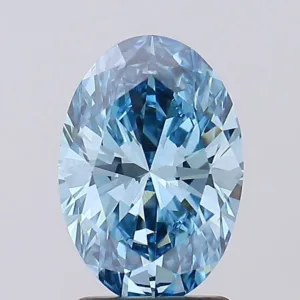 2.07 Carat Oval Fancy Vivid Blue VS1 Lab Diamond