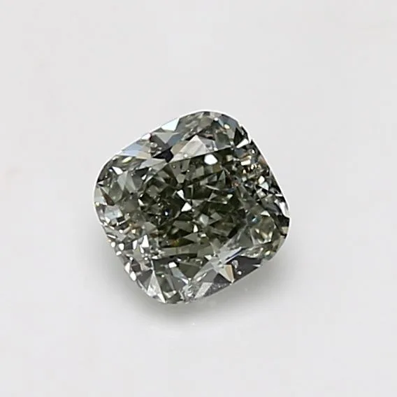 0.65 Carat Cushion Modified Fancy Green SI2 Natural Diamond