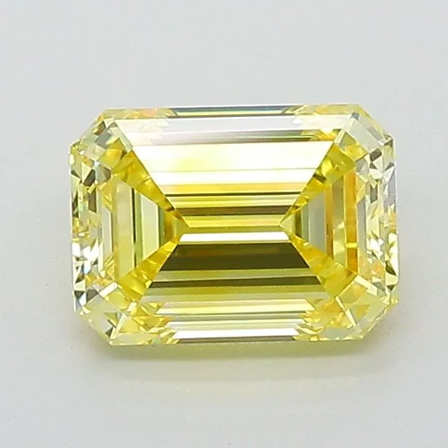 1.21 Carat Fancy Vivid Yellow VVS1 EMERALD Lab Diamond