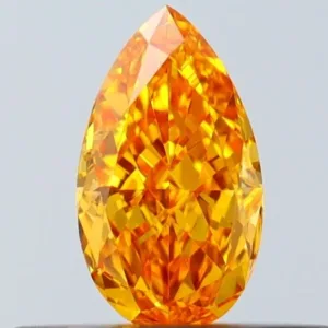 0.3 Carat Pear Fancy Vivid Orange Yellow VS2 Natural Diamond