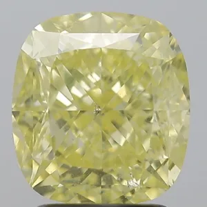 3.04 Carat Cushion Modified Fancy Yellow SI2 Natural Diamond