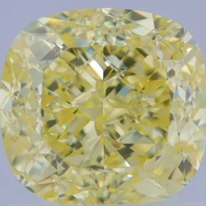 1.51 Carat Cushion Brilliant Fancy Yellow VVS2 Natural Diamond