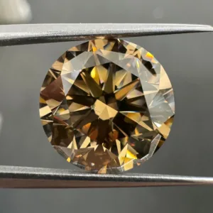 5.51 Carat Round Fancy Yellow Brown SI1 Natural Diamond