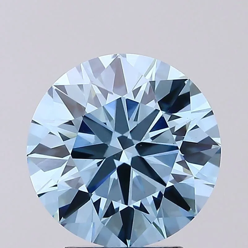 3.02 Carat Round Fancy Vivid Blue VS1 Lab Diamond