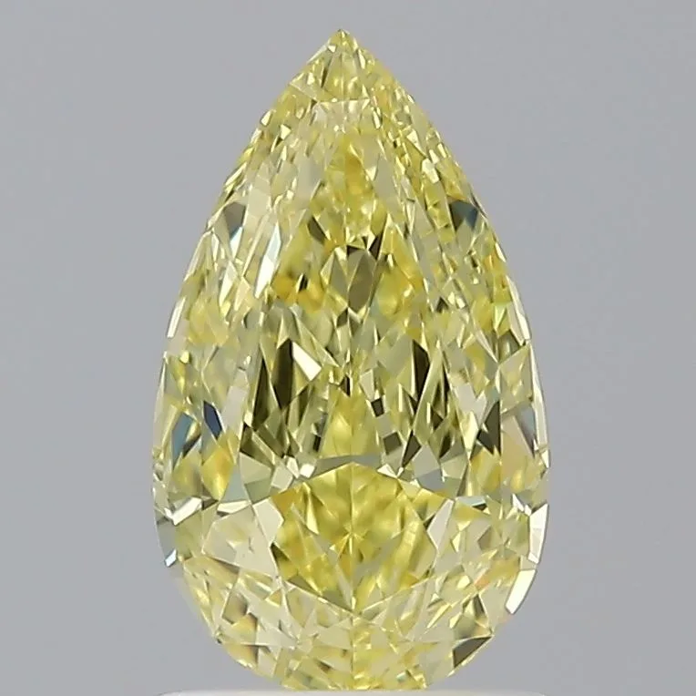 1.01 Carat Pear Fancy Intense Yellow IF Natural Diamond