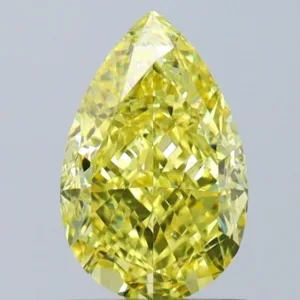 1.01 Carat Pear Fancy Intense Yellow SI1 Natural Diamond