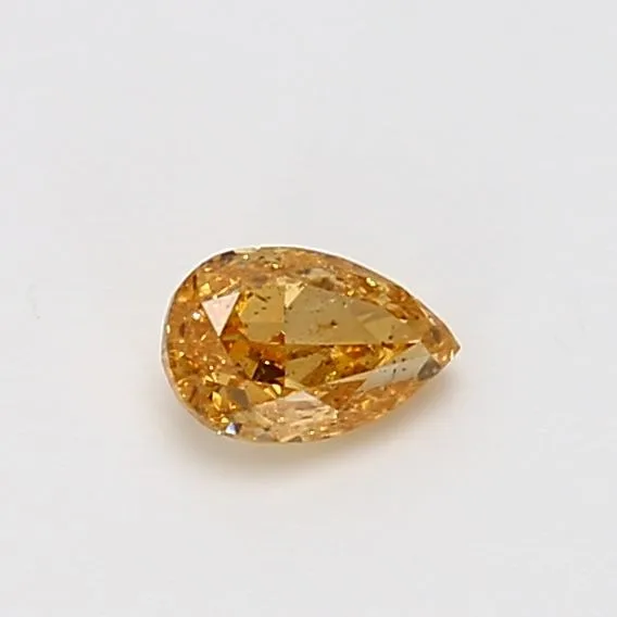 0.34 Carat Pear Fancy Intense Orange Yellow I1 Natural Diamond