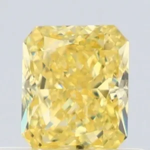 0.5 Carat Radiant Fancy Intense Yellow VS1 Natural Diamond