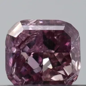 0.26 Carat Radiant Fancy Intense Purple Pink I1 Natural Diamond