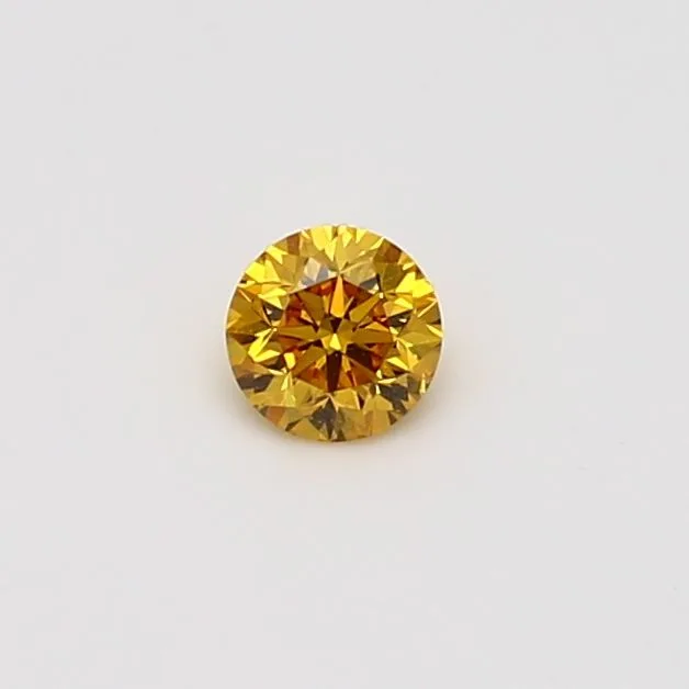 0.22 Carat Round Fancy Vivid Yellow SI1 Natural Diamond