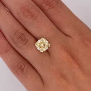3.72 Carat Cushion Brilliant Fancy Yellow VS1 Natural Diamond
