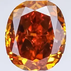 0.41 Carat Oval Fancy Deep Orange SI2 Natural Diamond